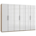 Möbelix Drehtürenschrank B: 300 cm Level 36d Weiß/Eiche Dekor