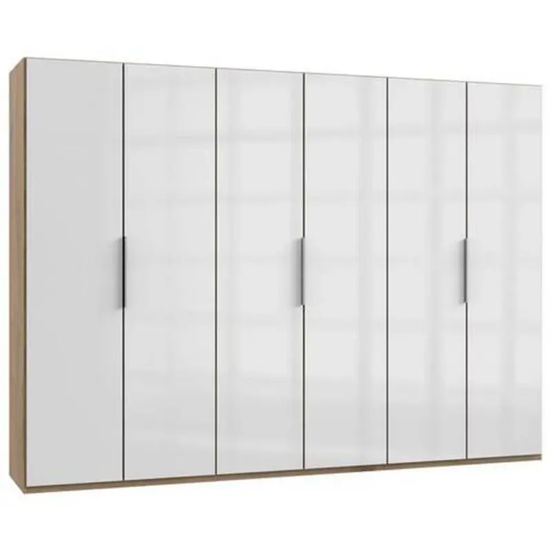 Dreht&uuml;renschrank B: 300 cm Level 36d Wei&szlig;/Eiche Dekor