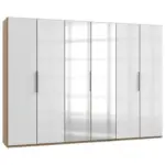 M&ouml;belix Dreht&uuml;renschrank Mit Spiegel, B: 300 cm, Eiche Dekor/Wei&szlig;
