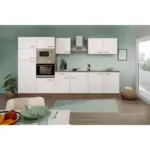 Möbelix Küchenzeile ohne Geräte B: 330 cm Weiß/Eiche Dekor, Modern