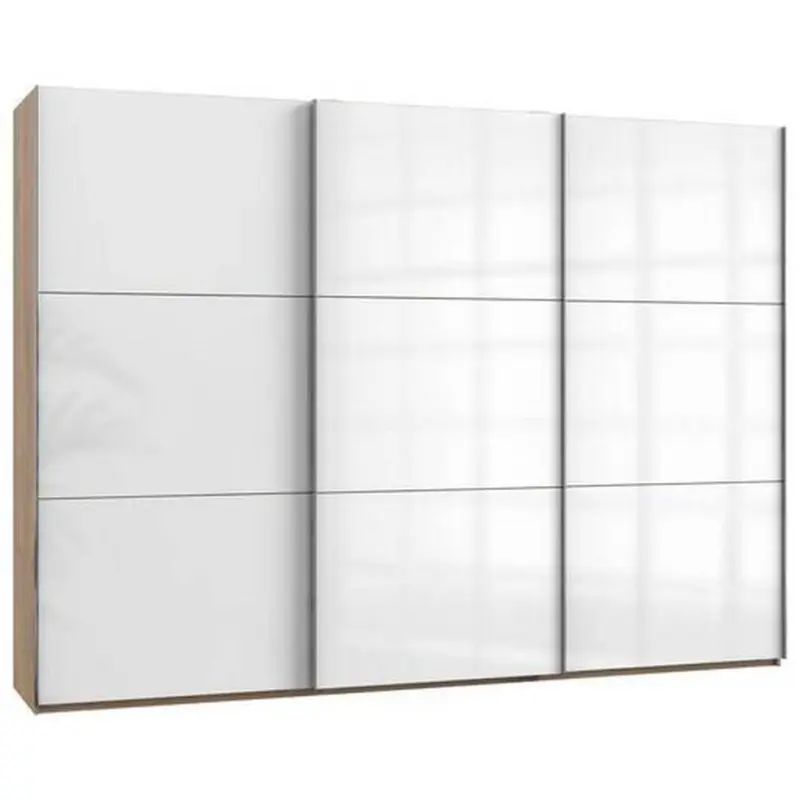 Schwebetürenschrank B: 300 cm Level 36d Weiß/Eiche Dekor