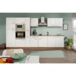 Möbelix Küchenzeile ohne Geräte B: 360 cm Weiß/Eiche Dekor, Modern