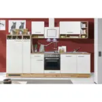 Möbelix Küchenzeile ohne Geräte B: 310 cm Weiß/Wildeiche Dekor