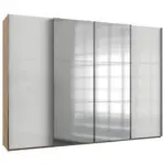 Möbelix Schwebetürenschrank Mit Spiegel B: 300 cm Weiß/Eiche Dekor