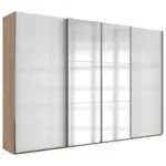 Möbelix Schwebetürenschrank Mit Spiegel B: 350 cm Weiß/Eiche Dekor