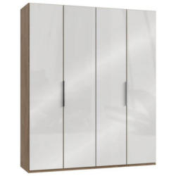 Drehtürenschrank B: 200 cm Level, Eiche Dekor/Weiß