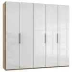 Möbelix Drehtürenschrank B: 250 cm Level, Eiche Dekor/Weiß