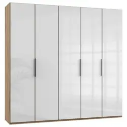 Drehtürenschrank B: 250 cm Level, Eiche Dekor/Weiß