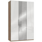 Möbelix Drehtürenschrank Mit Spiegel 150 cm Level, Eiche Dekor/Weiß
