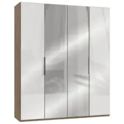 Dreht&uuml;renschrank 200cm Level, Wei&szlig;/Eiche Dekor