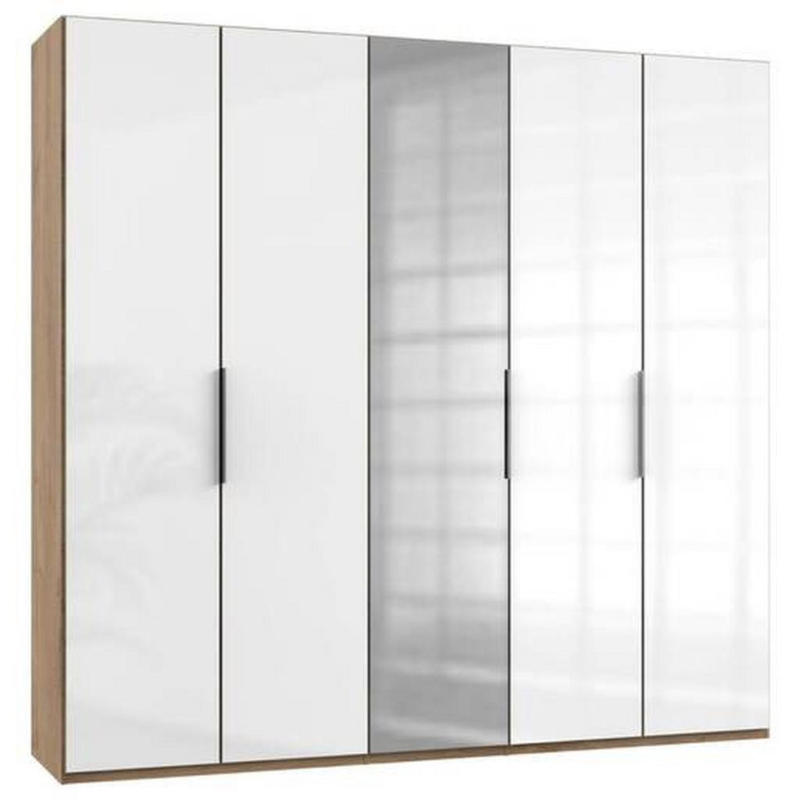 Drehtürenschrank 250cm Level, Weiß/Eiche Dekor