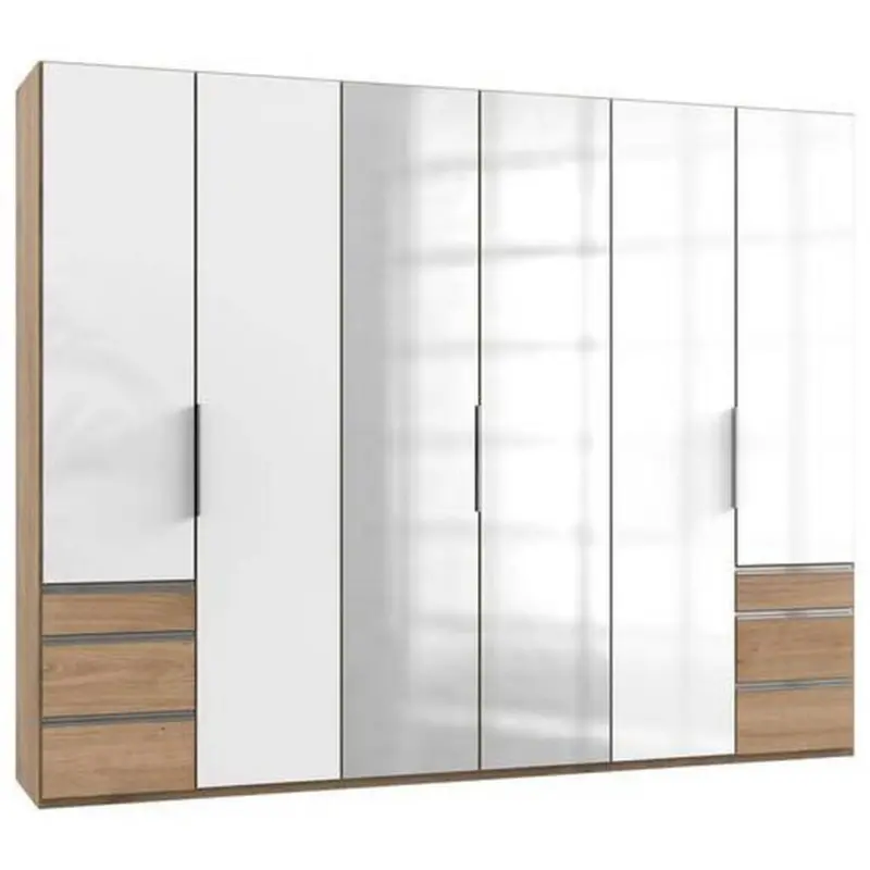 Dreht&uuml;renschrank mit Laden B: 300 cm Level, Eiche Dekor/Wei&szlig;