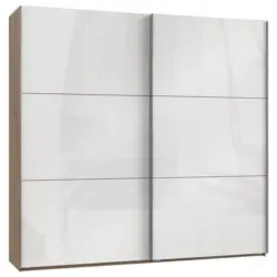 Schwebetürenschrank 250cm Level Weiß/Eiche Dekor