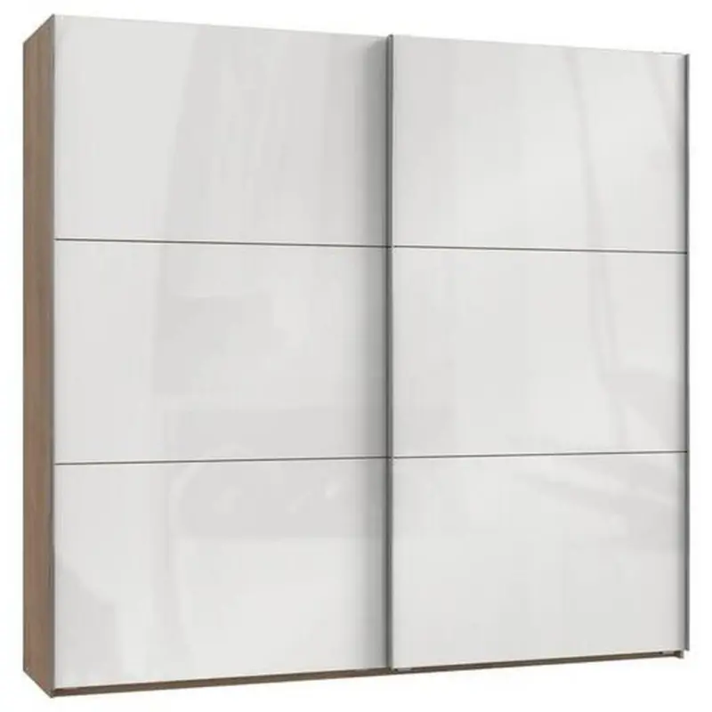 Schwebetürenschrank 250cm Level Weiß/Eiche Dekor