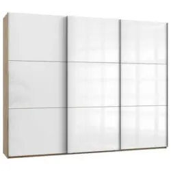 Schwebetürenschrank 300cm Level Weiß/Eiche Dekor