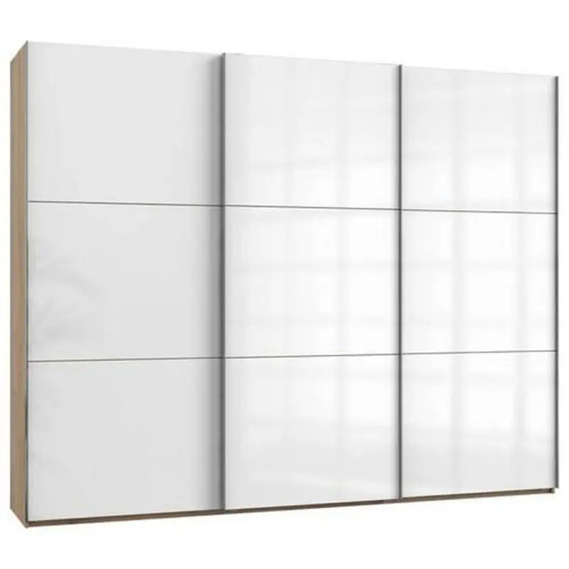 Schwebetürenschrank 300cm Level Weiß/Eiche Dekor