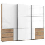 Möbelix Schwebetürenschrank 300cm Level Weiß/Eiche Dekor