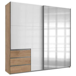 Schwebetürenschrank 250cm Level Weiß/Eiche Dekor