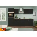 Möbelix Küchenzeile ohne Geräte B: 270 cm Schwarz/Eiche Dekor