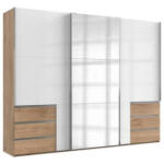 Möbelix Schwebetürenschrank 300cm Level Weiß/Eiche Dekor