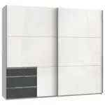 Möbelix Schwebetürenschrank 250cm Level Graphit/weiß