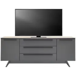 Tv-element Atlanta B: 200,1 Cm Grau/eiche Dekor