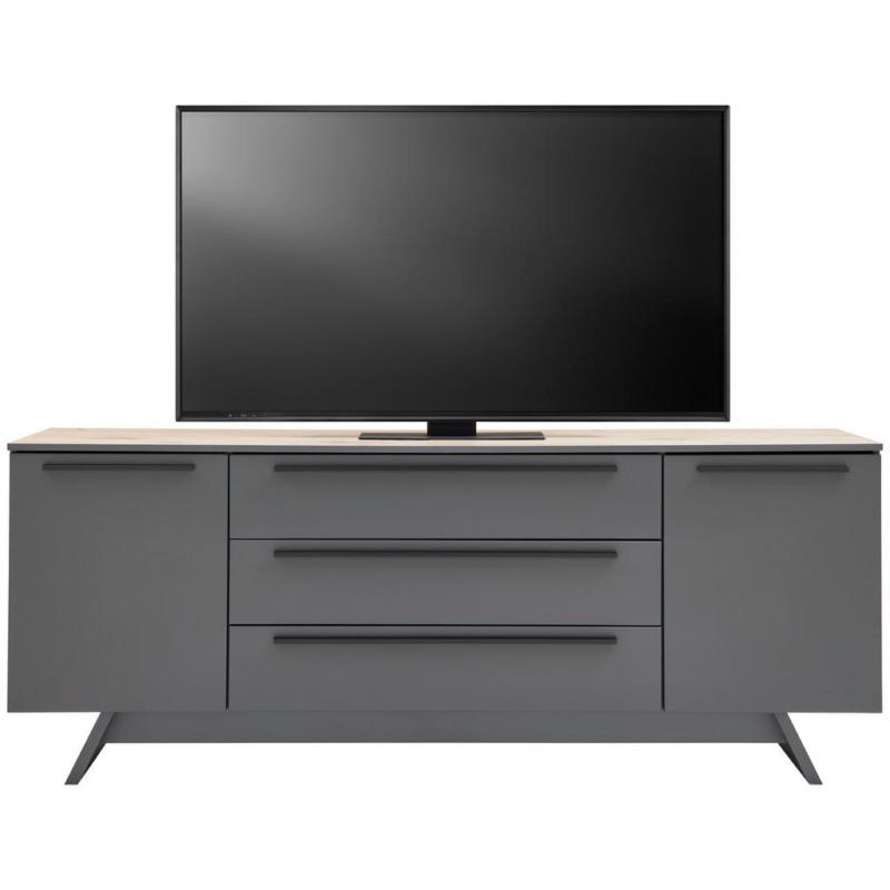 TV-Element Atlanta B: 200,1 cm Grau/Eiche Dekor