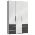 Möbelix Drehtürenschrank Mit Laden B: 150 Cm Level, Graphitfarben/weiß