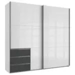 M&ouml;belix Schwebet&uuml;renschrank 250cm Level Graphit/wei&szlig;