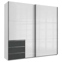 Schwebetürenschrank 250cm Level Graphit/weiß