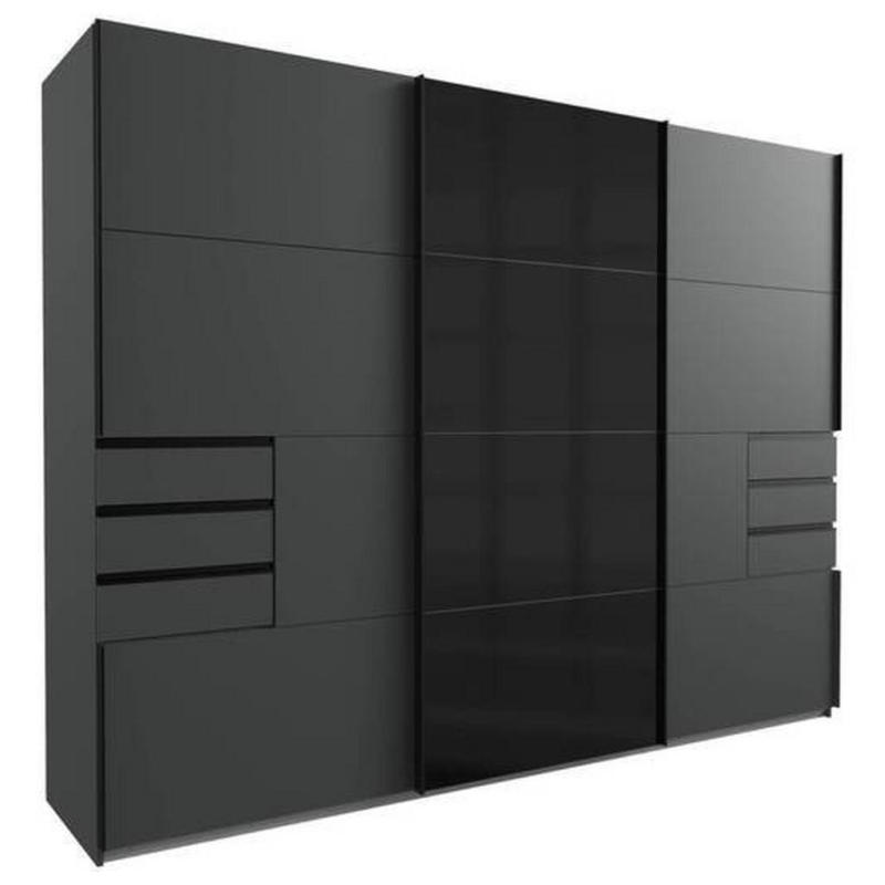 Schwebetürenschrank 270cm Saigon Graphit/Schwarz