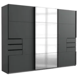 Schwebetürenschrank B: 270 cm Saigon Graphitfarben / Schwarz