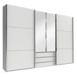 Schwebetürenschrank Mit Spiegel 300cm Magic Weiß