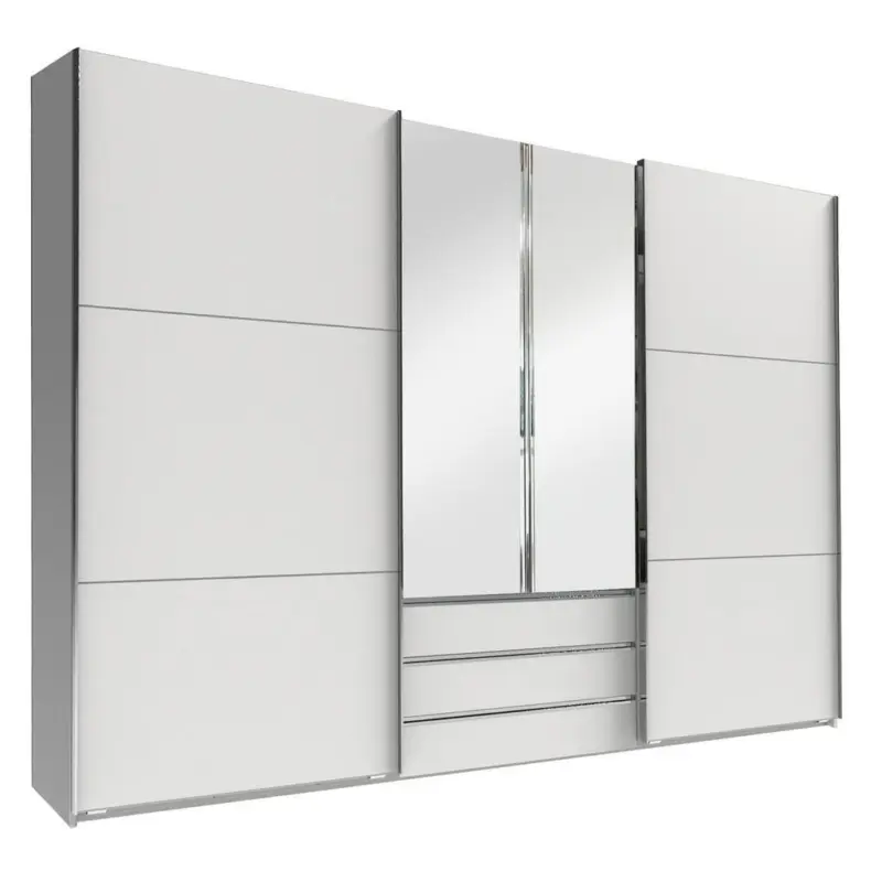 Schwebetürenschrank Mit Spiegel 300cm Magic Weiß