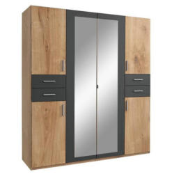 Drehtürenschrank 180cm Vegas, Eiche Dekor/Graphit