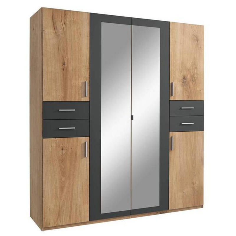 Drehtürenschrank 180cm Vegas, Eiche Dekor/Graphit