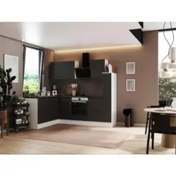 Einbauk&uuml;che Eckk&uuml;che M&ouml;belix Elisabeth mit Ger&auml;ten 175x250 cm Grau/Wei&szlig;