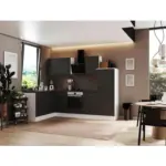 Möbelix Einbauküche Eckküche Möbelix Elisabeth mit Geräten 175x280 cm Grau/Weiß