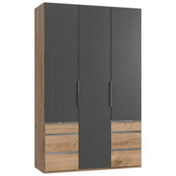 Drehtürenschrank mit Laden, B: 150 cm Eiche Dekor/Graphitf.