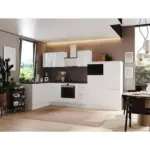 M&ouml;belix Einbauk&uuml;che Eckk&uuml;che M&ouml;belix Elisabeth mit Ger&auml;ten 175x340 cm Wei&szlig;/Granit Optik