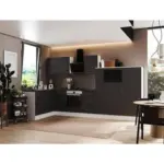 Möbelix Einbauküche Eckküche Möbelix Elisabeth mit Geräten 175x370 cm Grau/Weiß