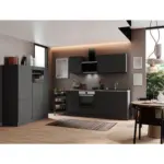 Möbelix Küchenzeile Elisabeth Mit Geräten 370 cm Grau/Hellgrau