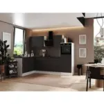 Möbelix Einbauküche Eckküche Möbelix Elisabeth mit Geräten 175x280 cm Grau/Weiß