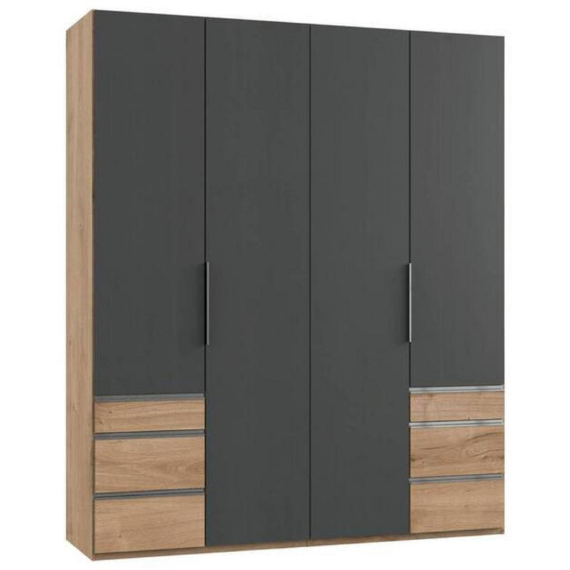 Drehtürenschrank 200cm Level, Graphit/Eiche Dekor