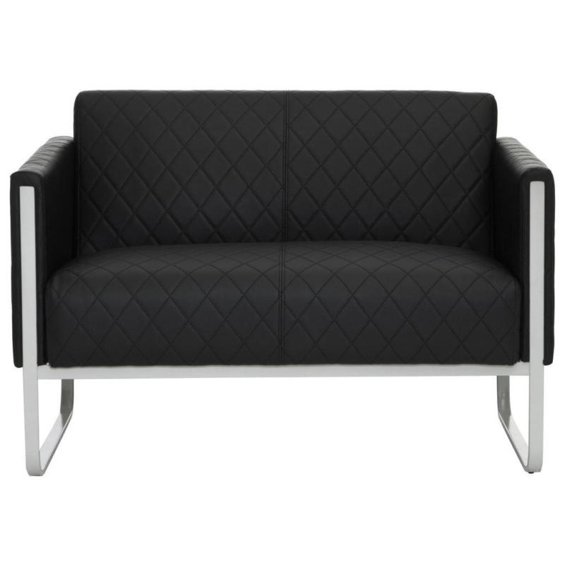 2-sitzer-sofa Aruba Mit Armlehnen, Schwarz Lederlook