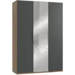Möbelix Drehtürenschrank 150cm Level, Graphit/eiche Dekor