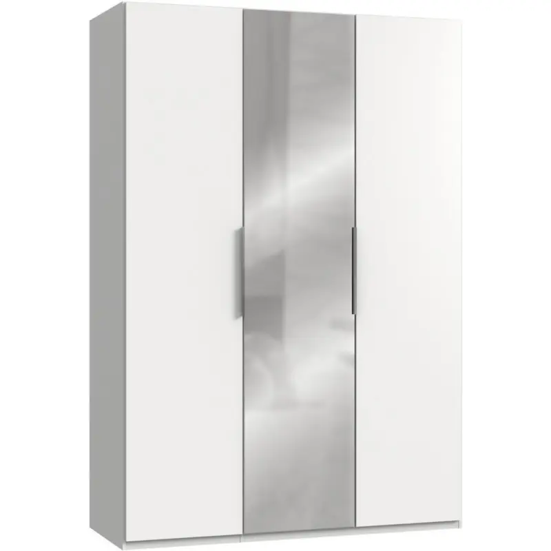 Drehtürenschrank Mit Spiegel 150 Cm Level, Grau/weiß