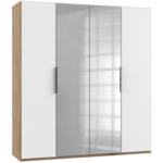 Möbelix Drehtürenschrank Mit Spiegel 200 Cm Level, Weiß/eiche Dekor