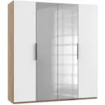 Möbelix Drehtürenschrank Mit Spiegel 200 Cm Level, Weiß/eiche Dekor