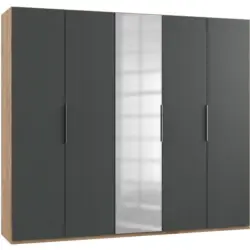 Drehtürenschrank 250cm Level, Graphit/eiche Dekor